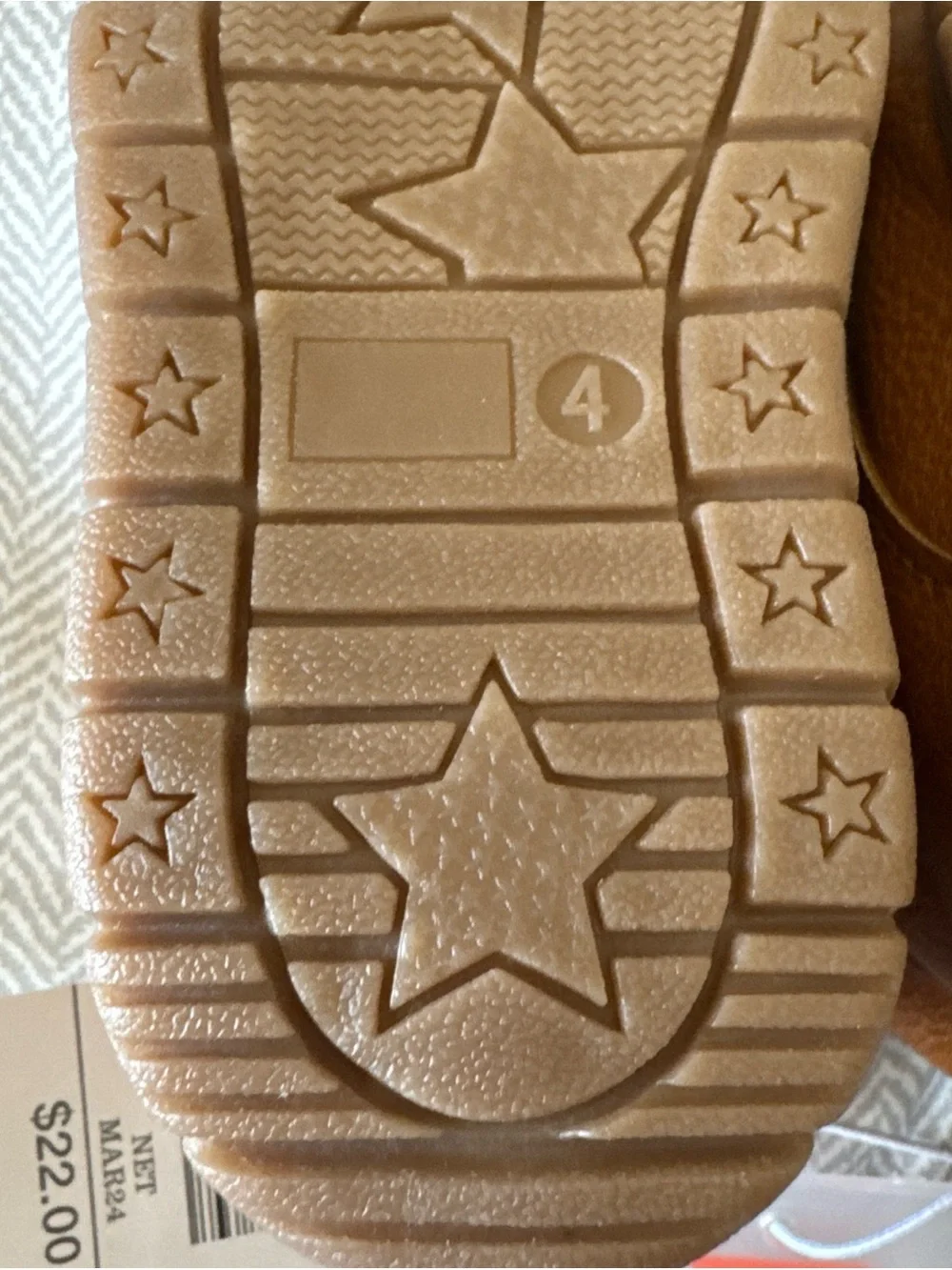 NEW Carter's Toddler Boys Kyrie Boots Brown SZ 4 Soft Soles For Learning To Walk